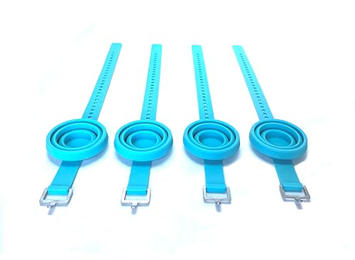 Collapsible and Portable Shot Ski Kit - 4-pack w/ carrying pack. Silicone cups with an adjustable strap that turn any object into a "shot ski"