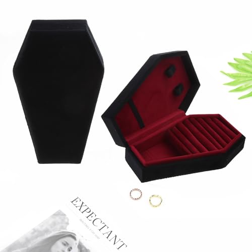 Velvets Jewelry Storage Box Coffin Necklace Earring Box Display Cases Desktop Decoration Jewelry Organizer Holder For Jewelry Necklace Display