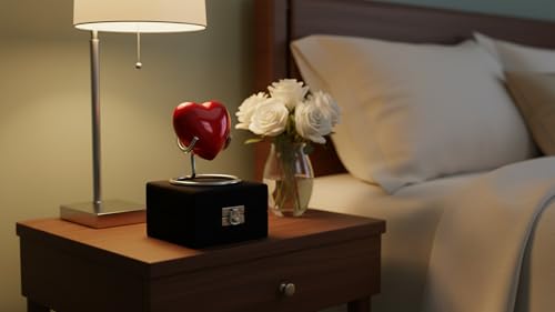Red Heart Cremation Urn - Keepsake for Human Ashes with Premium Box & Stand - Small Handcrafted Red for Ashes - Small Heart Shaped - Perfect Mini Urn for Your Loved Ones