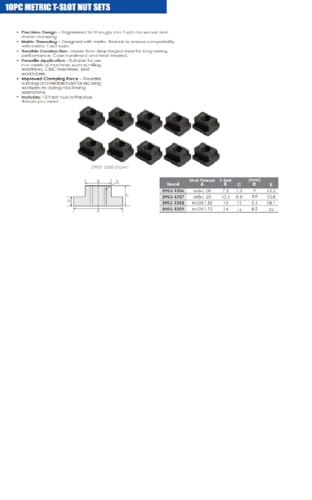 HHIP 10-piece M10 x 1.50 T-nut set, model 3903-1258