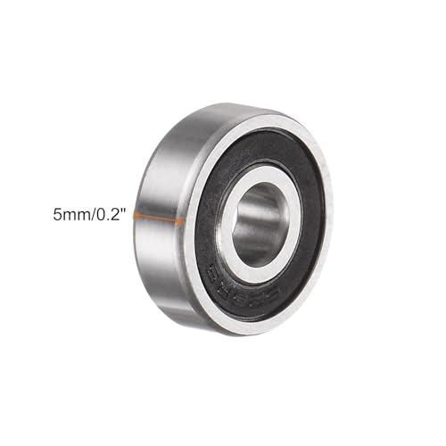 TA-VIGOR 16Pcs 625-2RS Deep Groove Ball Bearings, Z2 5mm x 16mm x 5mmDouble Sealed Industrial Bearings, Chrome Steel Skateboard Bearings for Motor Electrical Instrument Equipment 625-2RS（16Pcs)