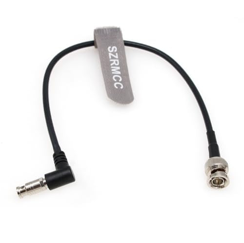 SZRMCC High Density HD Right Angle Micro BNC Q4 to Standard BNC 75 Ohm UHD 4K Video Coaxial Cable for Blackmagic Video Assist 5″ 12G-SDI HDR Monitor (45cm) 45cm