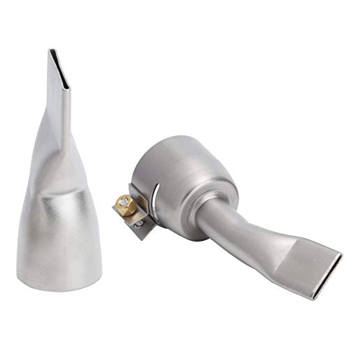 Flat Nozzle for Heat Gun, 2 Pieces 20mm 40mm Flat Welding Nozzle Stainless Steel Wide Slot Nozzle for Heat Guns Soldering Accessories Pinpoint Desoldering and Welding