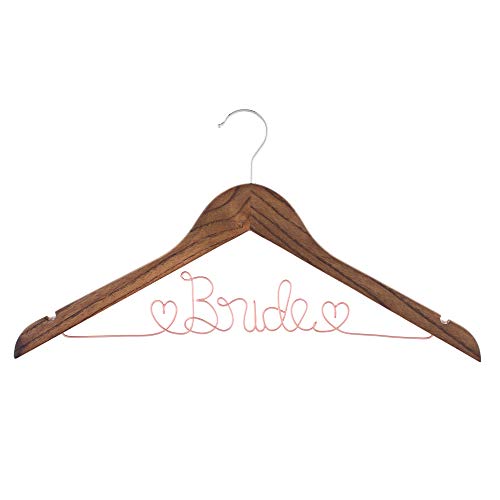 Ella Celebration Bride to Be Wedding Dress Hanger (Antique Brown with Rose Gold Wire) Antique Brown With Rose Gold Wire