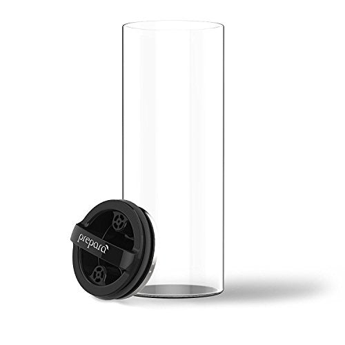 Prepara Evak large glass food storage container with airtight lid, measuring 6 x 3.75 inches, ideal for kitchen organization
