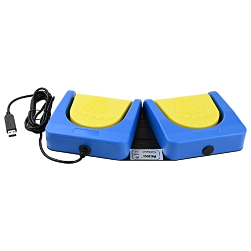 iKKEGOL Upgraded USB Double Foot Pedal Optical Switch Control 2 Key Two Button Program Computer Keyboard Mouse Game Action HID