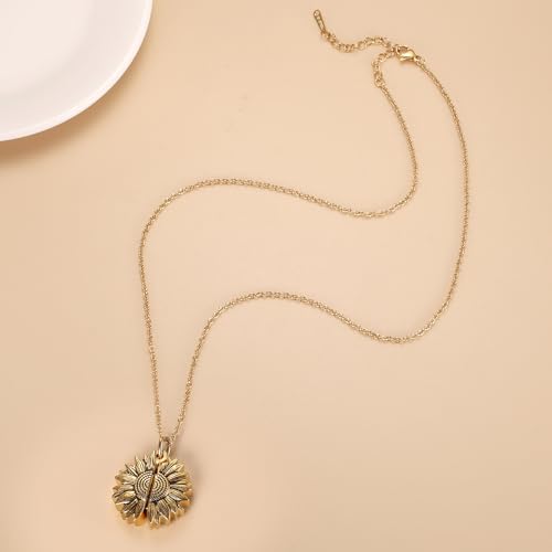Sunflower Cremation Urn Jewelry For women Gold