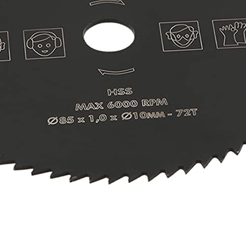 Pack of 2 HSS Circular Saw Blades, 85 mm x 10 mm, 72 Teeth, Multi Material Circular Saw Blades, Cutting Discs for Woodworking, Wood, Metal, PVC, Aluminum, Cutting Wheel