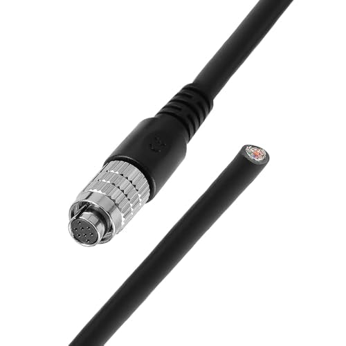 Alvin's Cables HR25-7TP-8S Hirose 8 Pin Female to Open End High Flex Cable for IDS, DAHENG Imaging, Allied Vision GigE Industrial Cameras 5m| 16.4ft 5M/16.4ft Straight 8 Pin