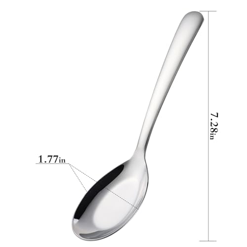 Set of 12 stainless steel soup spoons with long handles from CHWAIKA, ideal for serving and enjoying soups.