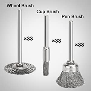 [Australia - AusPower] - 120 Pcs Rotary Tool Wire Brush, Steel Wire Wheels Pen Brushes Set Kit Accessories for Rotary Tool-1/8"(3mm) Shank 120 