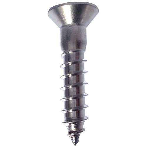 #4 x 3/4" Flat Head Wood Screws, Phillips Drive, Type 316 Marine Grade Stainless Steel, Partial Thread, Bright Finish, Quantity 100 By Fastenere #4 x 3/4" (100 Pack)