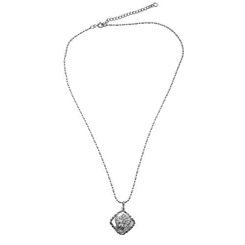 Sterling Silver St Christopher Pendant Necklace with Adjustable Chain and Jewellery Gift Box