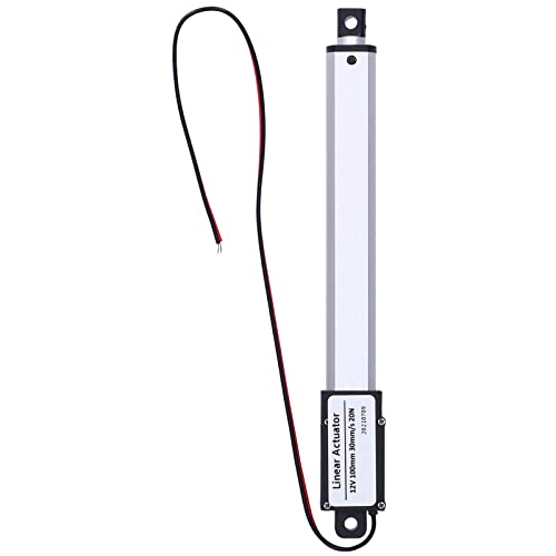 DC 12V Linear Actuator 100mm Stroke High Speed Electric Mini Linear Motion Actuator with Internal Limit Switch Low Noise 20N Thrust 30mm/s for Industrial Agricultural Machinery Lifting