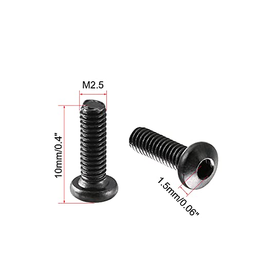 uxcell M2.5x8mm button head hex socket cap screws, 100-piece pack of 4 boxes