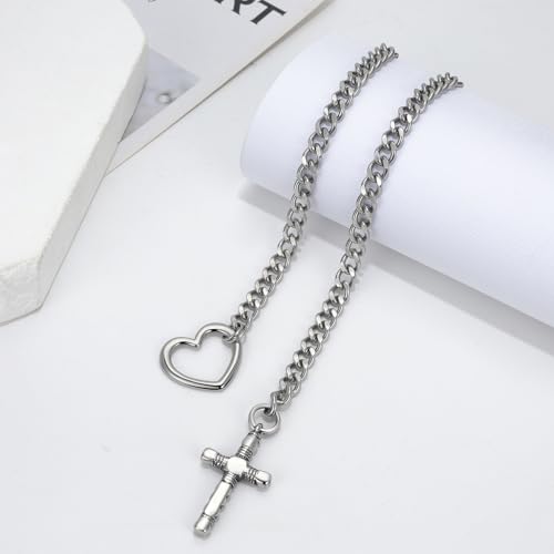 Cupimatch Cross Necklace Stainless Steel Gold Religious Christian Pendant