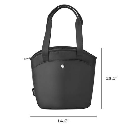 S'well Insulated Lunch Tote 10L, Onyx, Leakproof Lining With Waterproof Zip Closure, Multiple Pockets For Packing, Inner Strap Holds Water Bottle, Fits S'well Salad Bowl Kit Or Bento Box