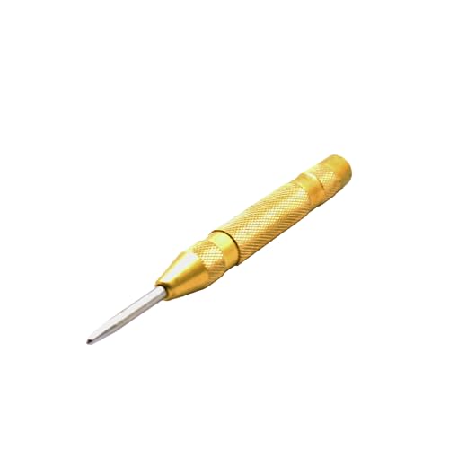 TMAX 5-inch premium steel spring-loaded automatic center punch marker, 5-piece set with center hole punches