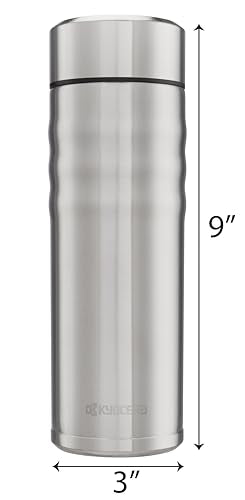 KYOCERA Twist Travel Mug – Slim Vacuum Insulated Ceramic-Lined Thermos Stainless 17 Ounces