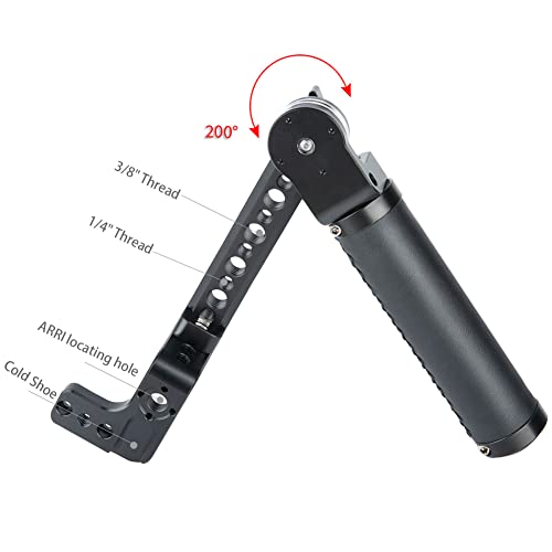 NICEYRIG Leather Handle Grip Kit for DJI Ronin S/SC / RSC2, 200 Degree Adjustment Handgrip with Rosette Mount Extension Bracket - 332