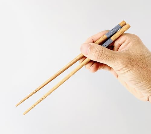 JapanBargain 3671, 10 Pack of 5 Pair Bamboo Chopsticks Set, Reusable Japanese Chinese Korean Wooden Chop Sticks, Hair Sticks, Dishwasher Safe, 9 inch