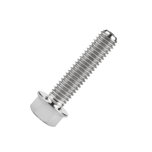 Yaruijia M8x30mm titanium hex bolts with small flange heads, 6-piece set