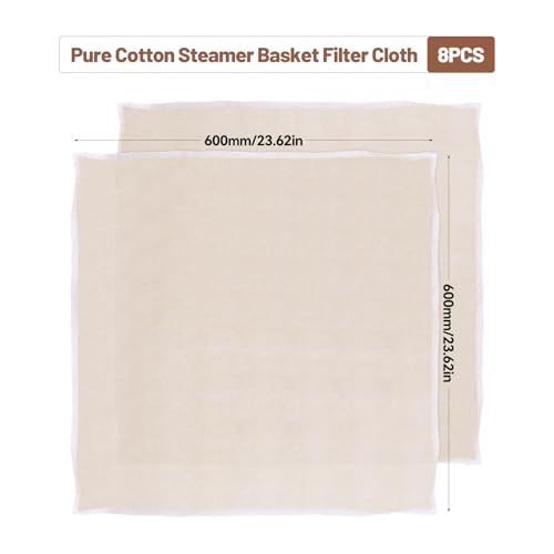 Pack of 8 Straining Cloths 60 x 60 cm Cheesecloth Beige Cheesecloth Straining Cloth Muslin Cloth Kitchen Straining Cloths Washable Cheese Cloth Filter Cloth for Juice Cheese Tea Nut Milk Soup