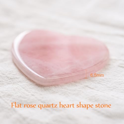 ideayard Big Rose Quartz Heart, 75mm Love Healing Crystal Gift, Meditation Quartz Palm Stone, Worry Stone for Relieve Anxiety Stress Tool 72-75mm