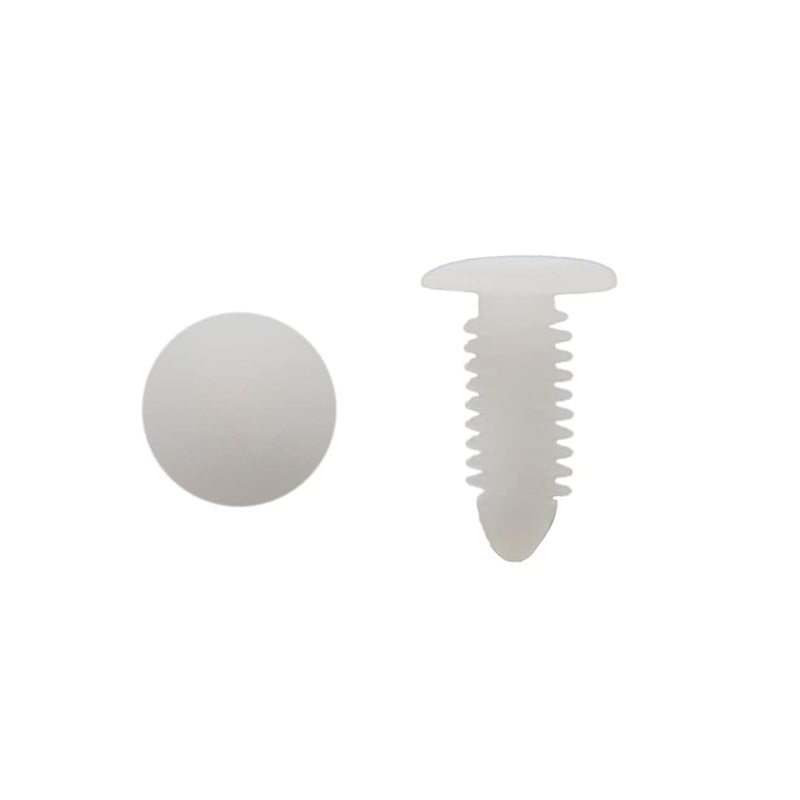 [Australia - AusPower] - 40pcs White Plastic Rivets Splash Guard Fastener Push Type Clips 7.5 x 5.5mm Hole for Automotive 