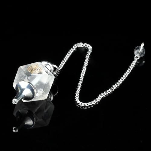 Clear Crystal Dodecahedron Engraved Usui Crystal Pendulum Natural Chakra Clear Crystal