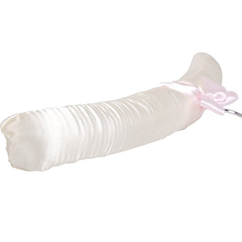 15" Luxurious Satin Padded Hangers with Anti-Rust Hook, for Dresses, Bridal, Lingerie, Woolen Items etc., Pack of 10, Cream Cream White