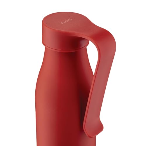 Alessi Away AST01 R - Double Walled Thermos Flask with Infuser and Filter, Coloured 18/10 Stainless Steel, 500 ml, Red 16.9 Ounces