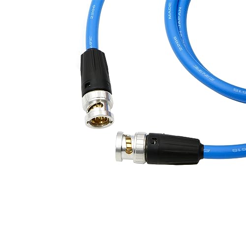 12G HD BNC SDI BNC Cable Orignial Neutrik BNC Male to Male 75 Ohm Coaxial Cable for 4K Video Camera (Blue 1M) Blue
