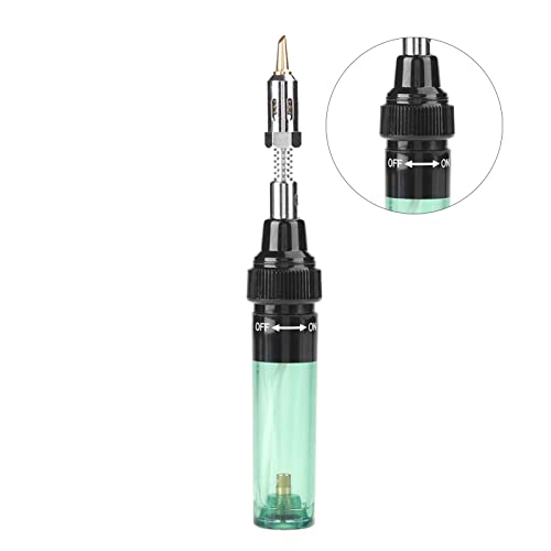 Gas Soldering Iron Wireless Butane Heater Soldering Iron Welding Pen Tool 1300 Green