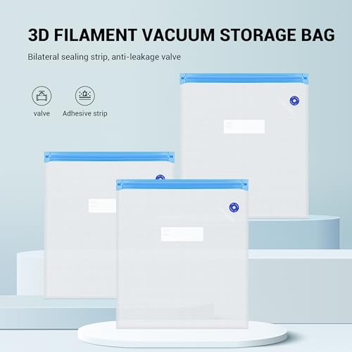 Filament Vacuum Bag Kit 3D Printer Filament Moisture Resistant Compression Storage Bag, 10 Bags with 10 Desiccants and 1 Hand Pump, Ideal for Keeping Filament Dry (10Pack Resealable Vacuum Bags Kit) Filament Vacuum Storage Bag Set - 1 SET