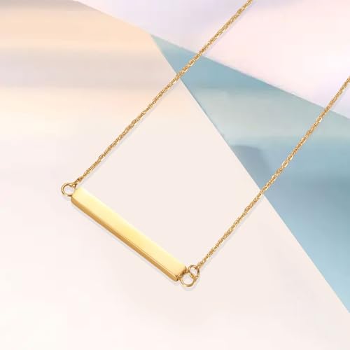 Horizontal Bar Cremation Jewelry Urn Necklaces for Ashes for Women Stainless Steel Ashes Jewelry Cube Ashes Necklace Bar Urn Pendant Forever in My Heart Gold Forever in my heart