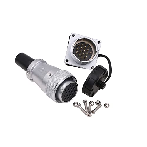 WEIPU WS28 Aviation Wire Panel Power Cable Chassis Metal Connector Male Female Plug Socket Outdoor Car Electrical Industrial Signal Connector (TQ+Z 1 Female Plug & 1 Male Socket, 17pin)…