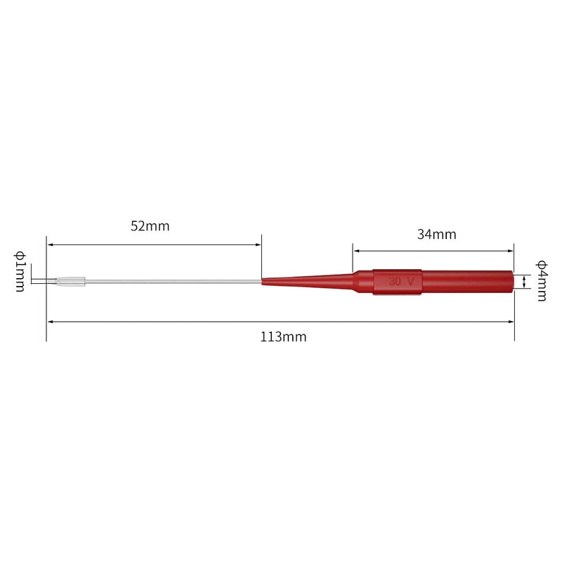 [Australia - AusPower] - 10pcs Multimeter Test Probe Back Probes, 1mm Long Test Pin Non-Destructive Insulation Piercing Needles 4mm Female Banana Plug Car Detective Tools 5colors 30009+ longer 5 colors*2 
