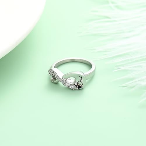 Yinplsmemory Cremation Jewelry Infinity Love Cremation Ring for Ashes Stainless Steel Hold Loved Ones Ash Keepsake Finger Ring Urn Locket Memorial Jewelry for Women Dad 6