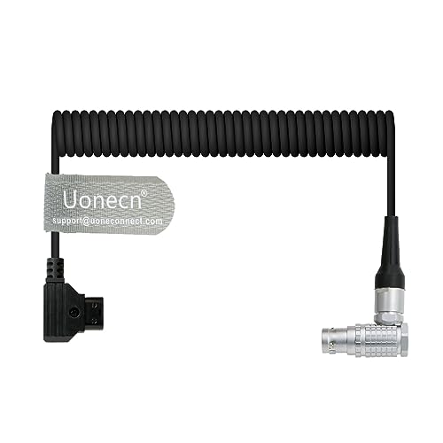Uonecn ARRI Alexa Mini Camera Power Cable Dtap to Right Angle 8 pin Female Spring Cable coiled cable