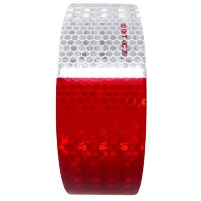 All Star Truck Parts New 2" x150' roll DOT-C2 Ultra Reflective Safety 6" Red/ 6" White Conspicuity Tape Truck Trailer Horse Diamond Pattern Long Lasting Waterproof Material, Super Strong Adhesive! 2 IN x 150 FT