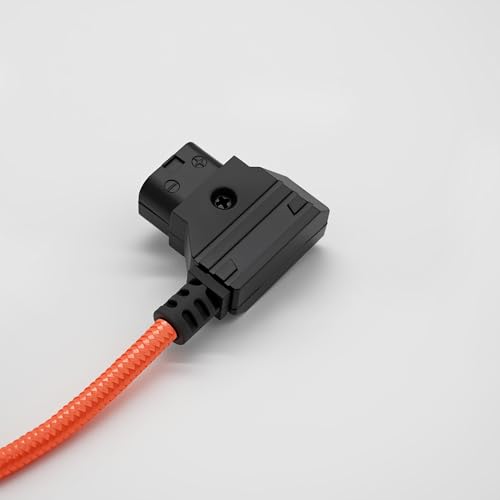 D Tap to Hirose 4 Pin Male Power Cable, Compatible with for Sound Devices 688/633, MixPre-10 II, Zoom F8/F4/F8N, SmallHD AC7/DP7, V-Mount & Gold Mount Battery Compatible Orange