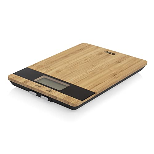 Princess 492944 Pure Kitchen Scale, 5kg Capacity, Battery Powered, Bamboo