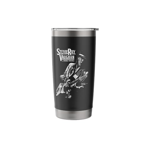 Stevie Ray Vaughan and Double Trouble Image Stainless Steel Insulated Tumbler Black 20 Ounces