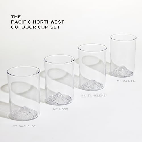 North Drinkware Pacific Northwest Mountain Outdoor Cup Set, 4pc. PNW Set of 4
