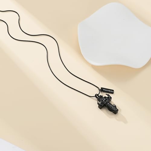 Cross Cremation Jewelry Urn Necklace for Human Ashes for Women Men Fish Hook Antler Deer Memorial Ashes Keepsake Pendant Black