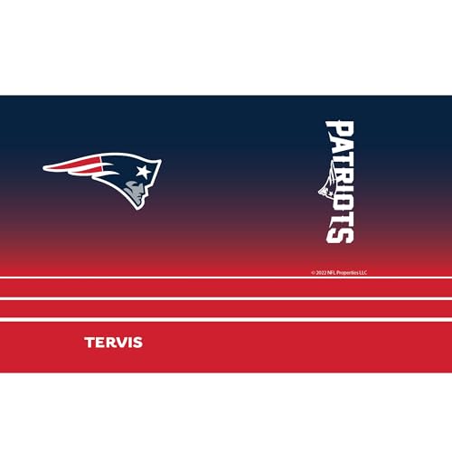 Tervis Traveler NFL New England Patriots - Ombre Triple Walled Insulated Tumbler Travel Cup Keeps Drinks Cold & Hot, 20oz, Stainless Steel