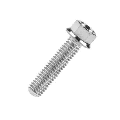 Yaruijia M8x30mm titanium hex bolts with small flange, 6-piece set