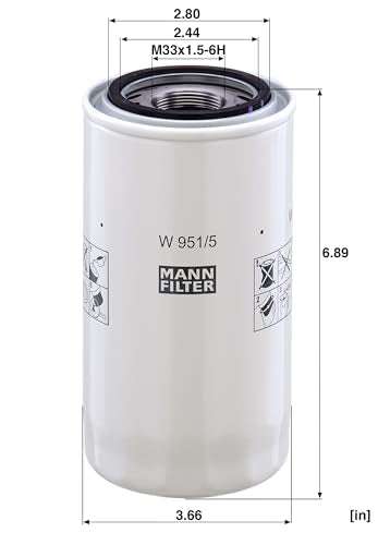 Original MANN-FILTER Oilfilter W 951/5 – Hydraulic filter – For Utility Vehicles