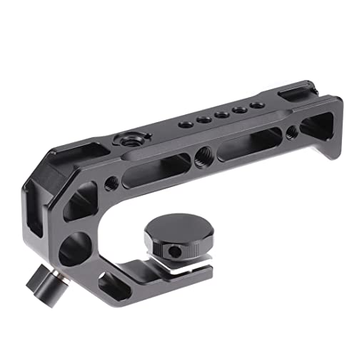 Z5 Z6 Z7 Cage, Hersmay Camera Cage with Top Handle for Nikon Z5/ Z6/ Z7/ Z6II/ Z7II Mirrorless Camera with Cold Shoe,ARRI Handle Locating Holes,Multiple 1/4" 3/8" Screw Holes